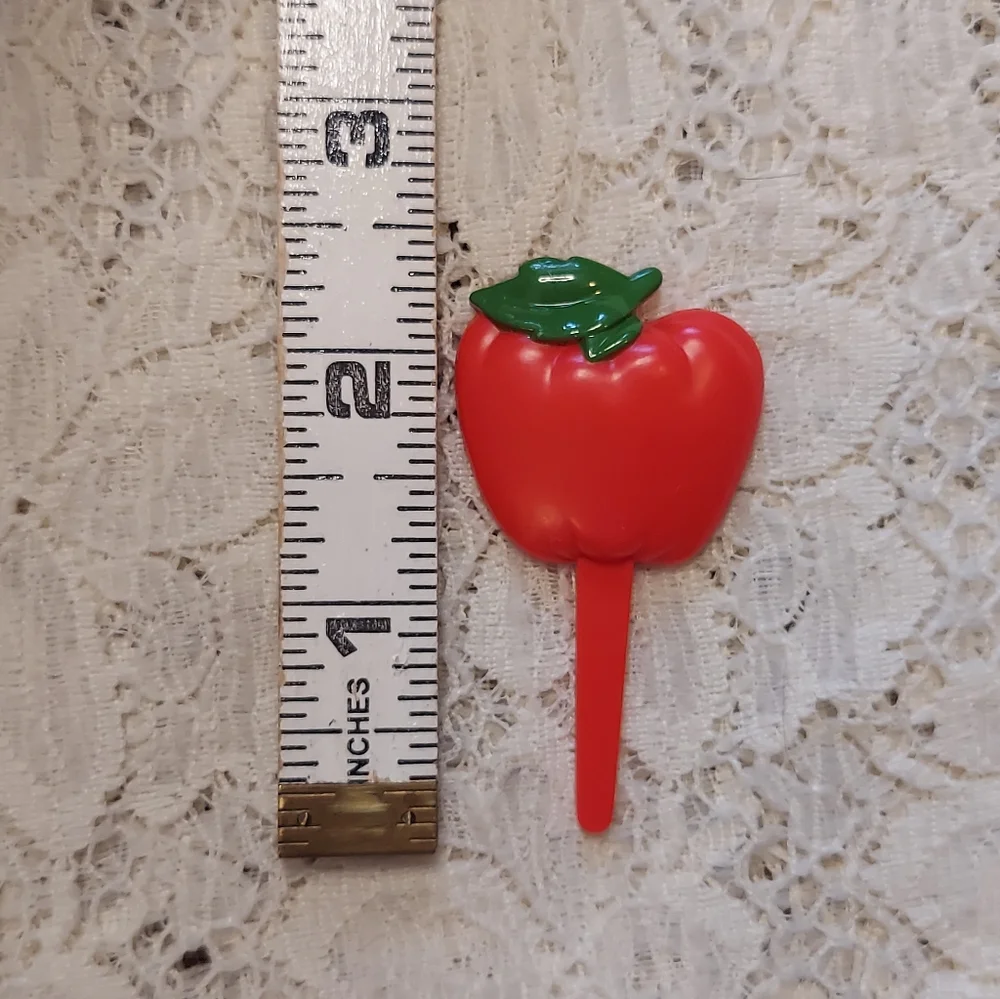 12 Cute Red Apple Cupcake Picks Decopac Decopics For Cupcakes or Crafting